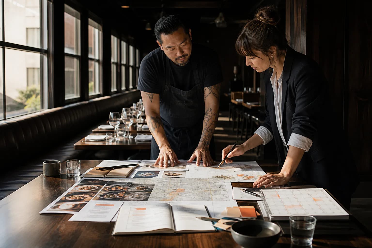Un restaurateur et une experte construisent un plan de campagne locale